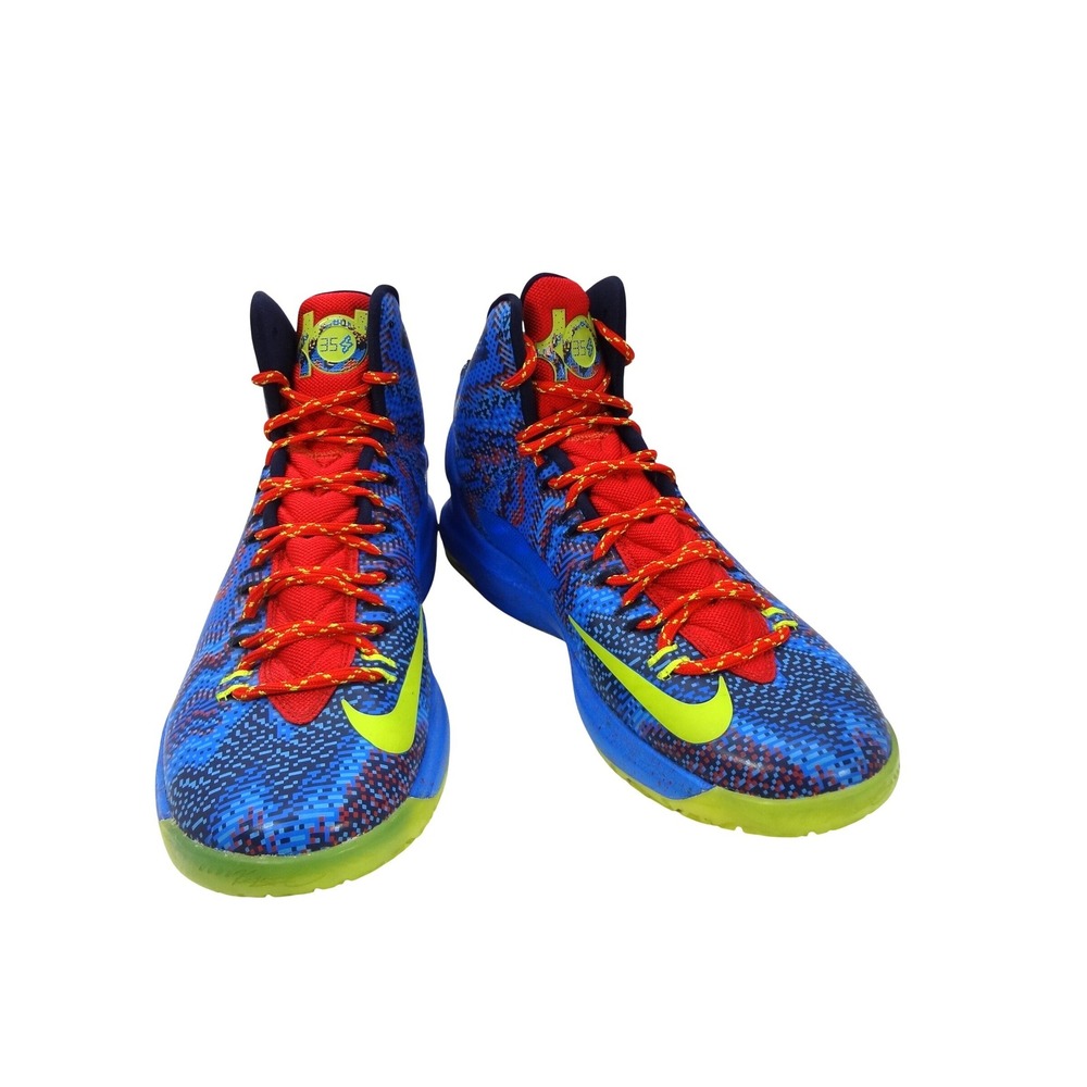 Nike KD 5 OKC "Christmas" Basketball‎ Shoes Mens 11 Blue Neon green red